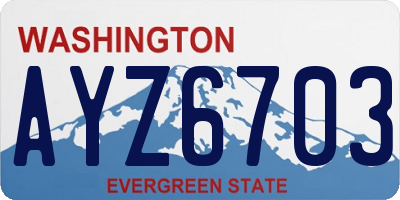 WA license plate AYZ6703