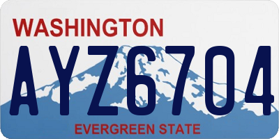 WA license plate AYZ6704