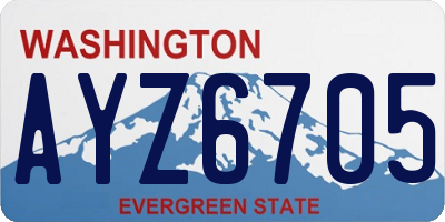 WA license plate AYZ6705