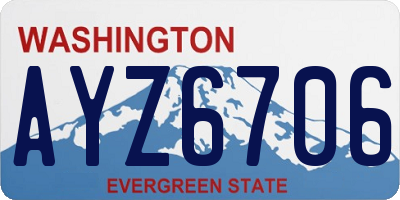 WA license plate AYZ6706