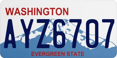 WA license plate AYZ6707