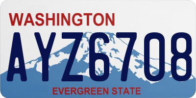 WA license plate AYZ6708