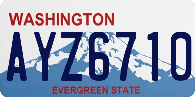 WA license plate AYZ6710