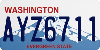 WA license plate AYZ6711