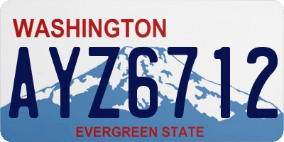 WA license plate AYZ6712