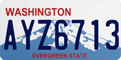 WA license plate AYZ6713