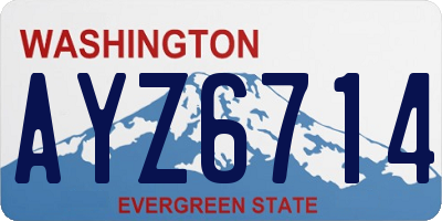 WA license plate AYZ6714