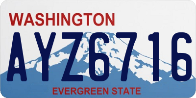 WA license plate AYZ6716