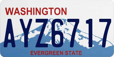 WA license plate AYZ6717