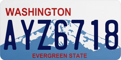 WA license plate AYZ6718