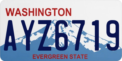 WA license plate AYZ6719