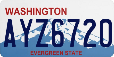 WA license plate AYZ6720