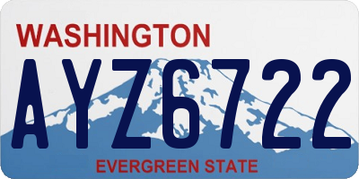 WA license plate AYZ6722