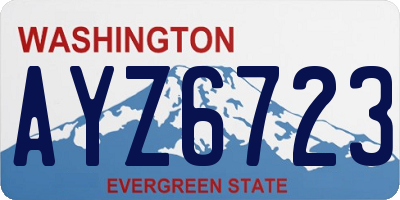 WA license plate AYZ6723