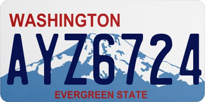 WA license plate AYZ6724