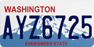 WA license plate AYZ6725