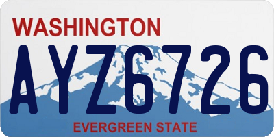 WA license plate AYZ6726