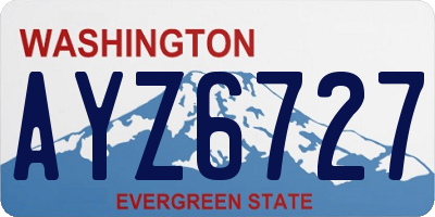 WA license plate AYZ6727