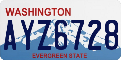 WA license plate AYZ6728