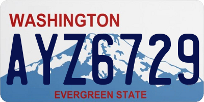 WA license plate AYZ6729