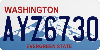 WA license plate AYZ6730