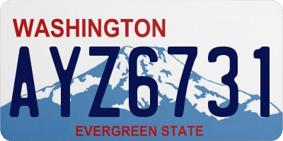 WA license plate AYZ6731