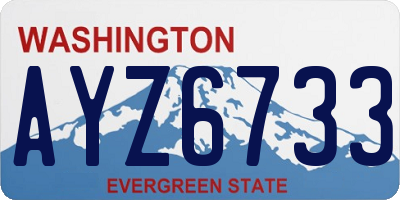 WA license plate AYZ6733