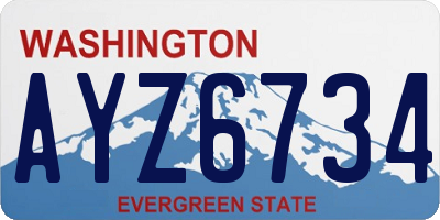 WA license plate AYZ6734