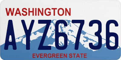 WA license plate AYZ6736