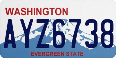 WA license plate AYZ6738