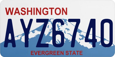 WA license plate AYZ6740