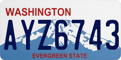 WA license plate AYZ6743
