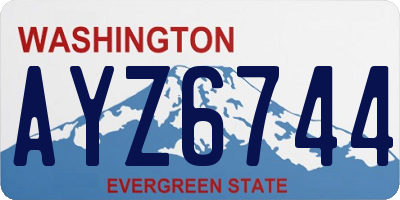 WA license plate AYZ6744