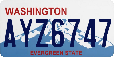 WA license plate AYZ6747