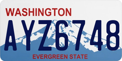 WA license plate AYZ6748