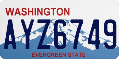 WA license plate AYZ6749