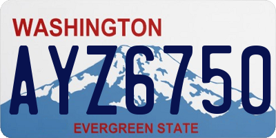 WA license plate AYZ6750