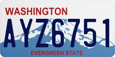 WA license plate AYZ6751