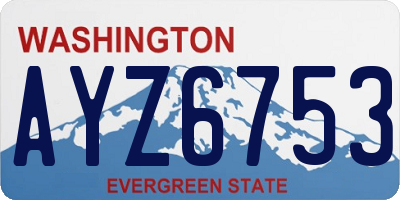 WA license plate AYZ6753