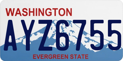 WA license plate AYZ6755