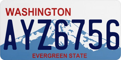 WA license plate AYZ6756