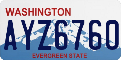 WA license plate AYZ6760