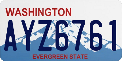 WA license plate AYZ6761