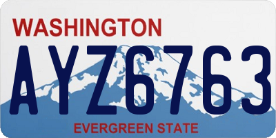 WA license plate AYZ6763