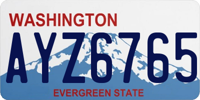 WA license plate AYZ6765