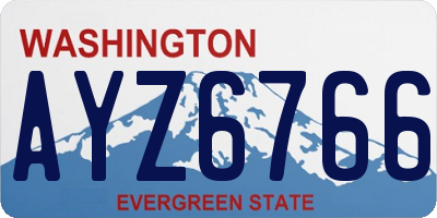 WA license plate AYZ6766