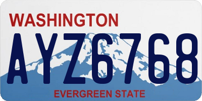 WA license plate AYZ6768