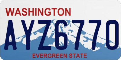 WA license plate AYZ6770