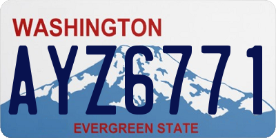 WA license plate AYZ6771