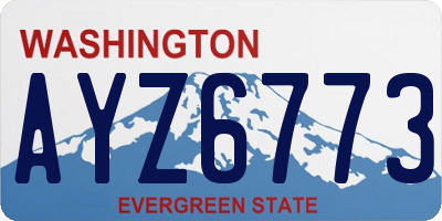 WA license plate AYZ6773